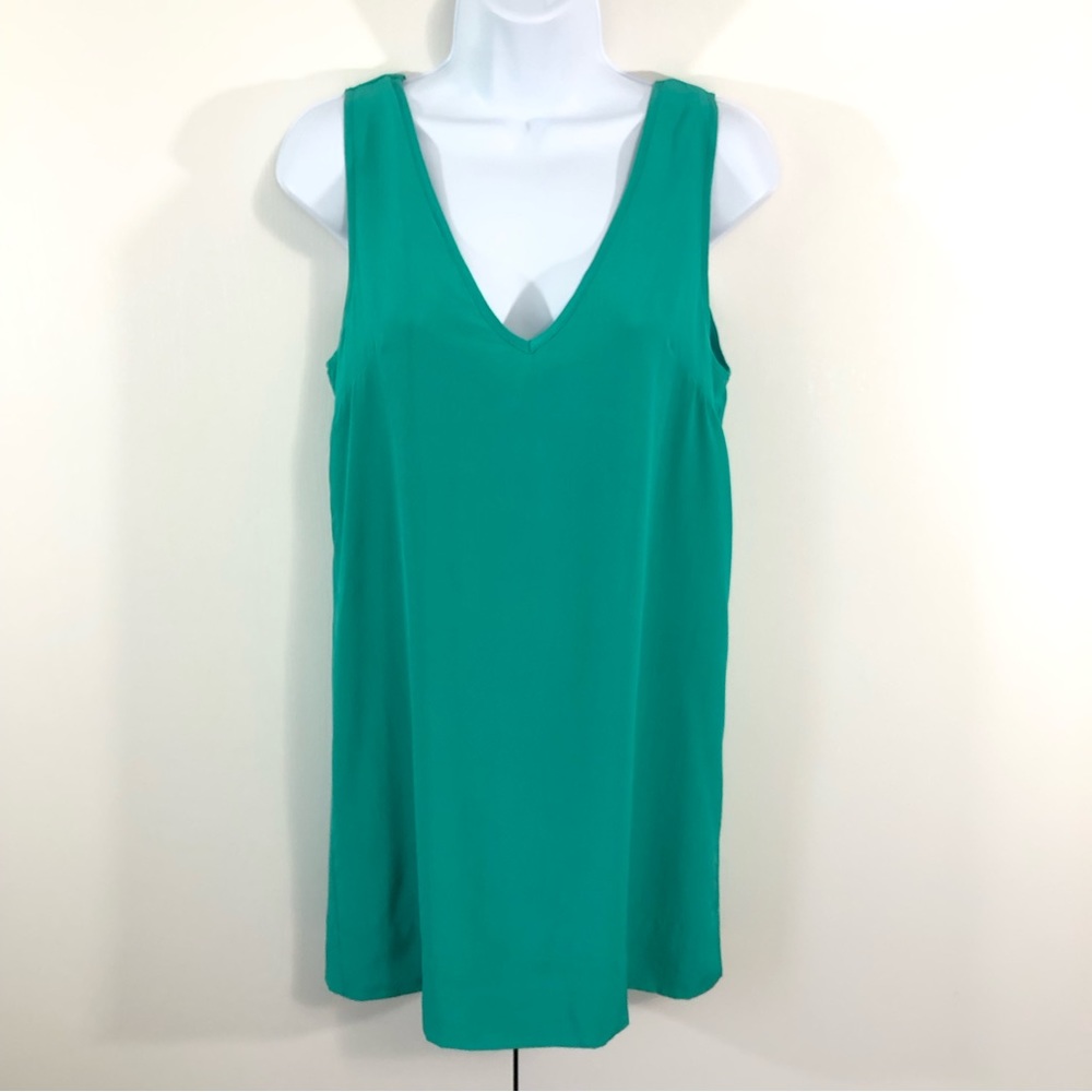 Yumi Kim Teal Silk Sweetheart Bow Dress. Sz S